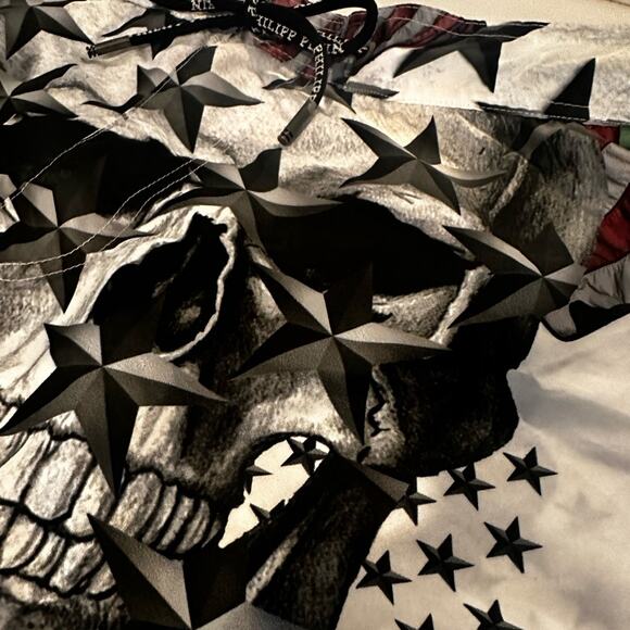 Philipp Pleno Skull Monogram Mens Swimming Shorts Trunks Drawstring Size S-M - Picture 3 of 8